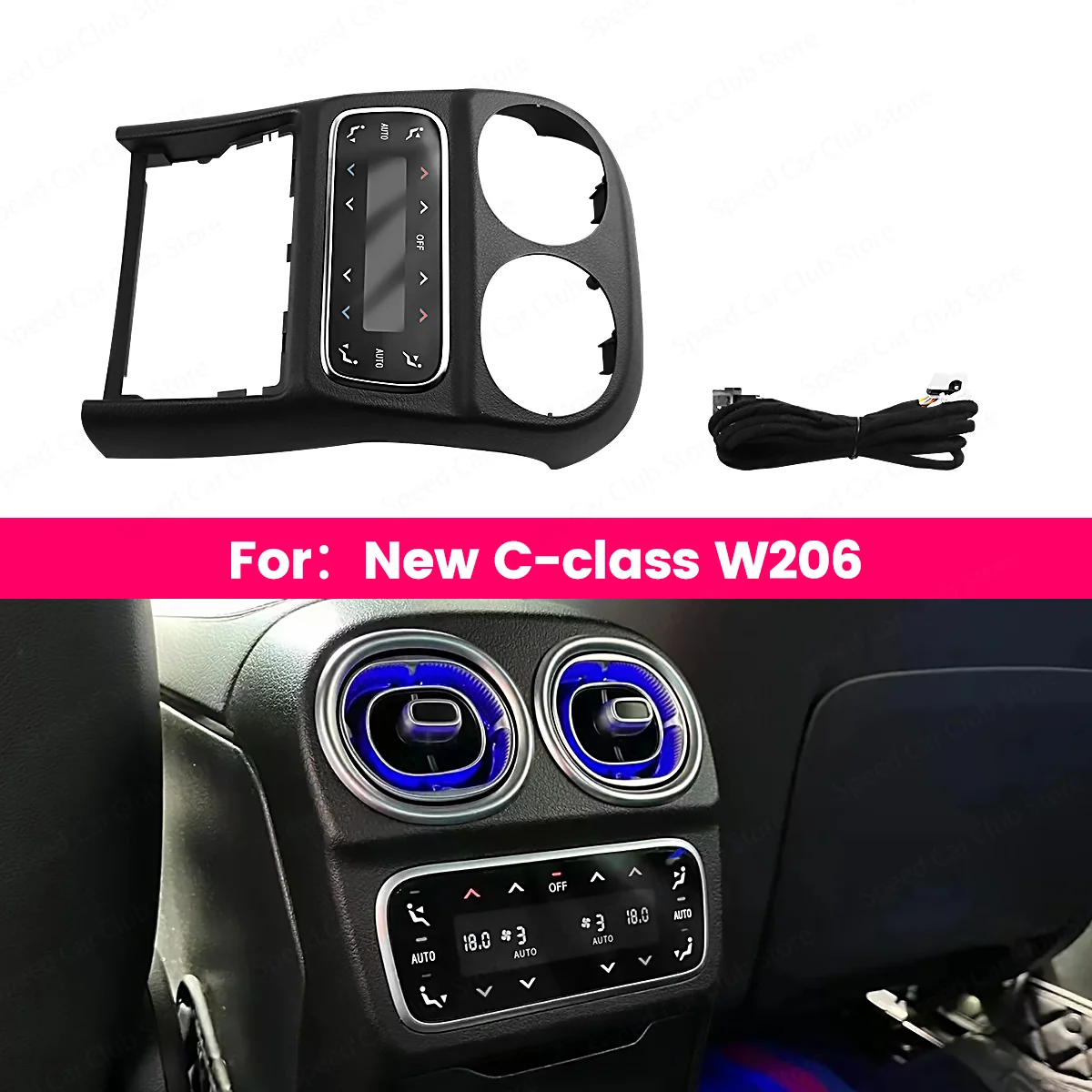 

Rear LCD Conditioner Air Vent Panel Switch Touch Screen For Mercedes Benz New C Class W206 Upgrading The Internal Buttons Of the