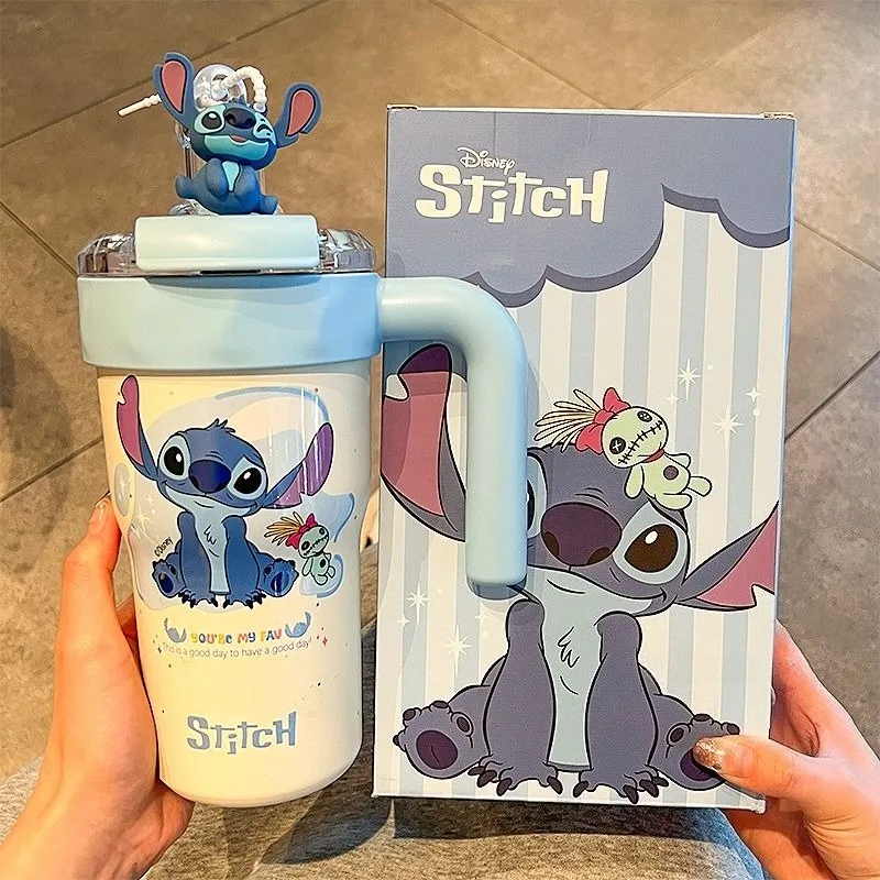 

800ML Lilo&Stitch Insulated Ice Cream Cup New Anime Judy Nick Pattern Large Capacity Water Cup Girl Cartoon Kawaii Birthday Gift