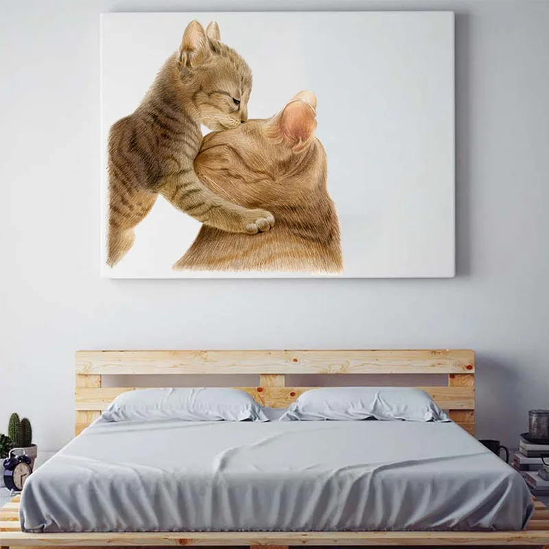 Hand drawn cat wall stickers, living room, bedroom, children's room, kindergarten decoration painting