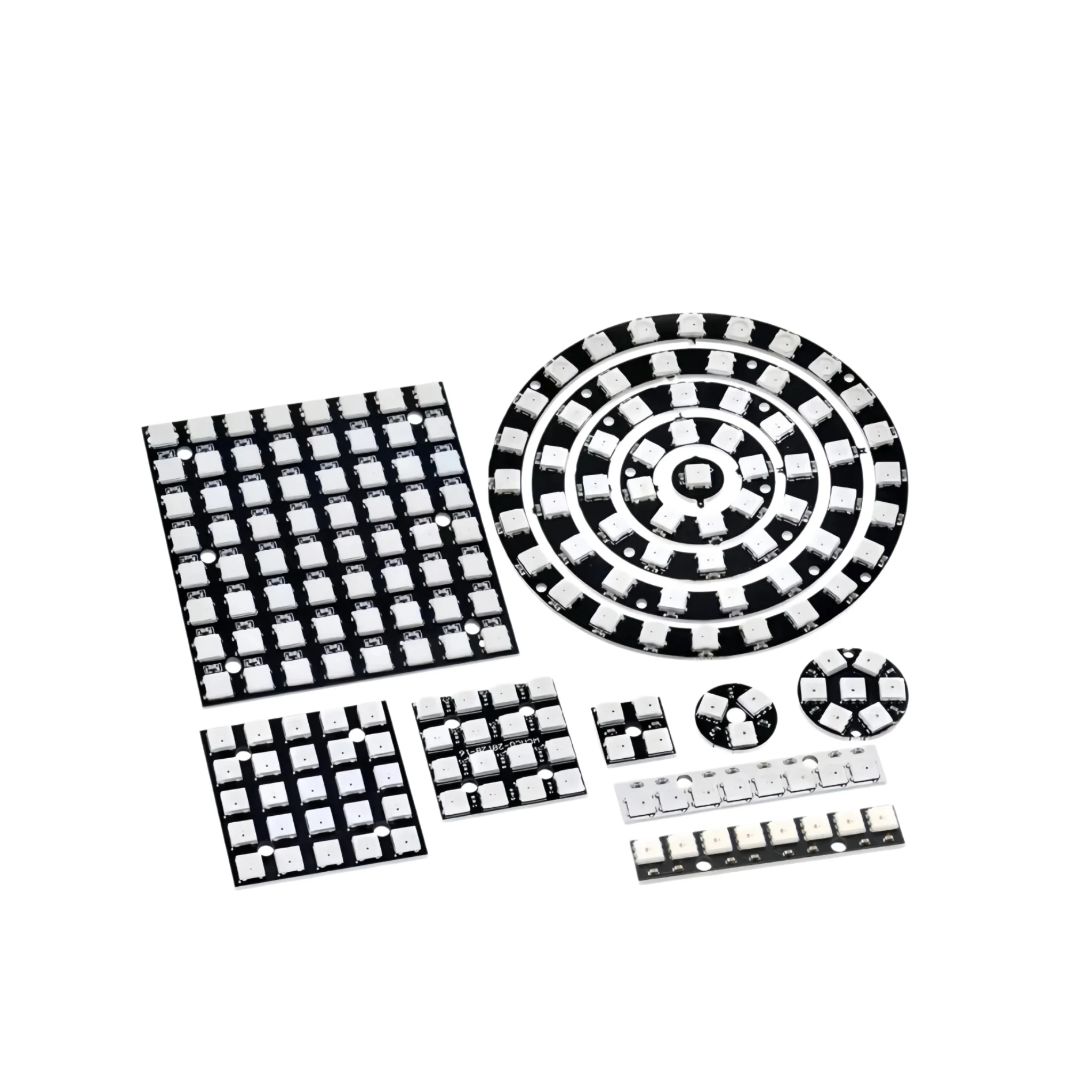WS2812 5050 RGB LED Round Full Color Light Built-in Driver IC 1/3/4/7/8/12/16/24 Pixels Individually Addressable for Arduino DIY