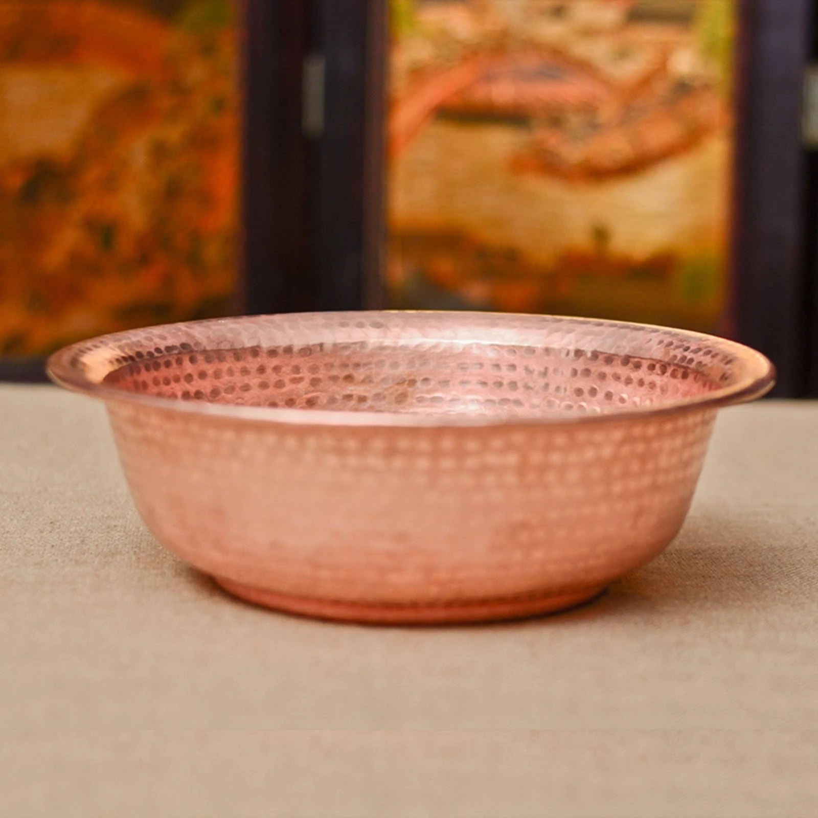 Copper Basin Traditional Design Copper Wash Bowl Washware Recyclable Rust-Resistant for Bathroom