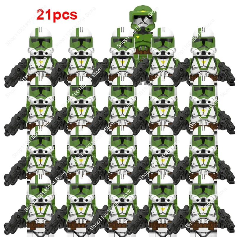 Hot Toys 21Pcs New Star Wars Blocks Doomsday Commander Soldies 501st Legion Trooper Compatible Blocks Rex Brick Wars Figures Toy