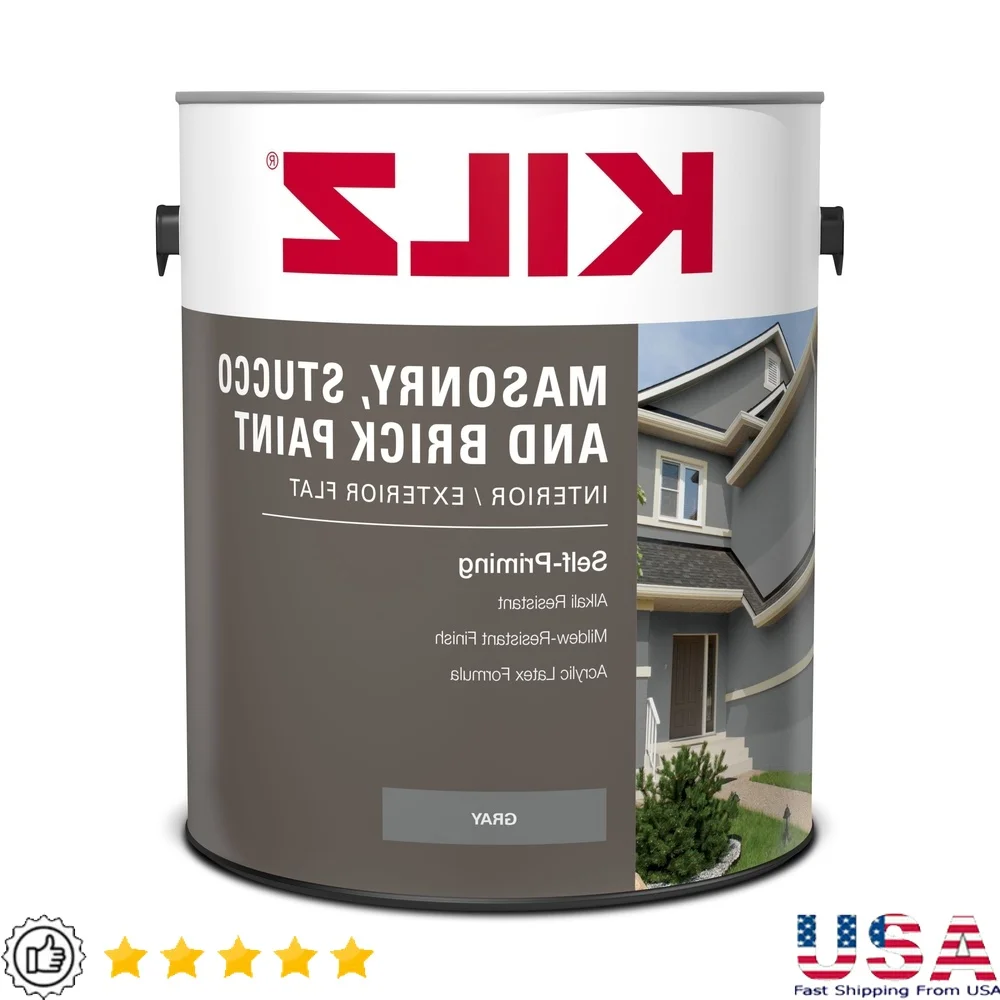 

Самовсасывающая каменная краска Stucco, кирпичная краска, внутренняя и внешняя плоская отделка, устойчивая к плесени, легко наносится, чехлы на 1 галлон, 250-400 кв. футов