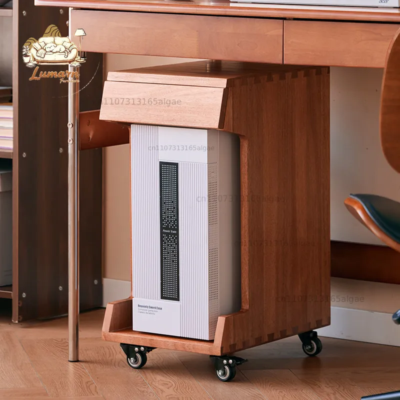 Desktop computer mainframe cabinet Office removable file cabinet Computer storage Chassis Under table drawe