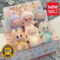 Miniso 2025 NEW Anime Figure Labubu Have A Seat Series Vinyl Pendant Doll Model Toy Cute Monster Replica Keychain Toys Birthday