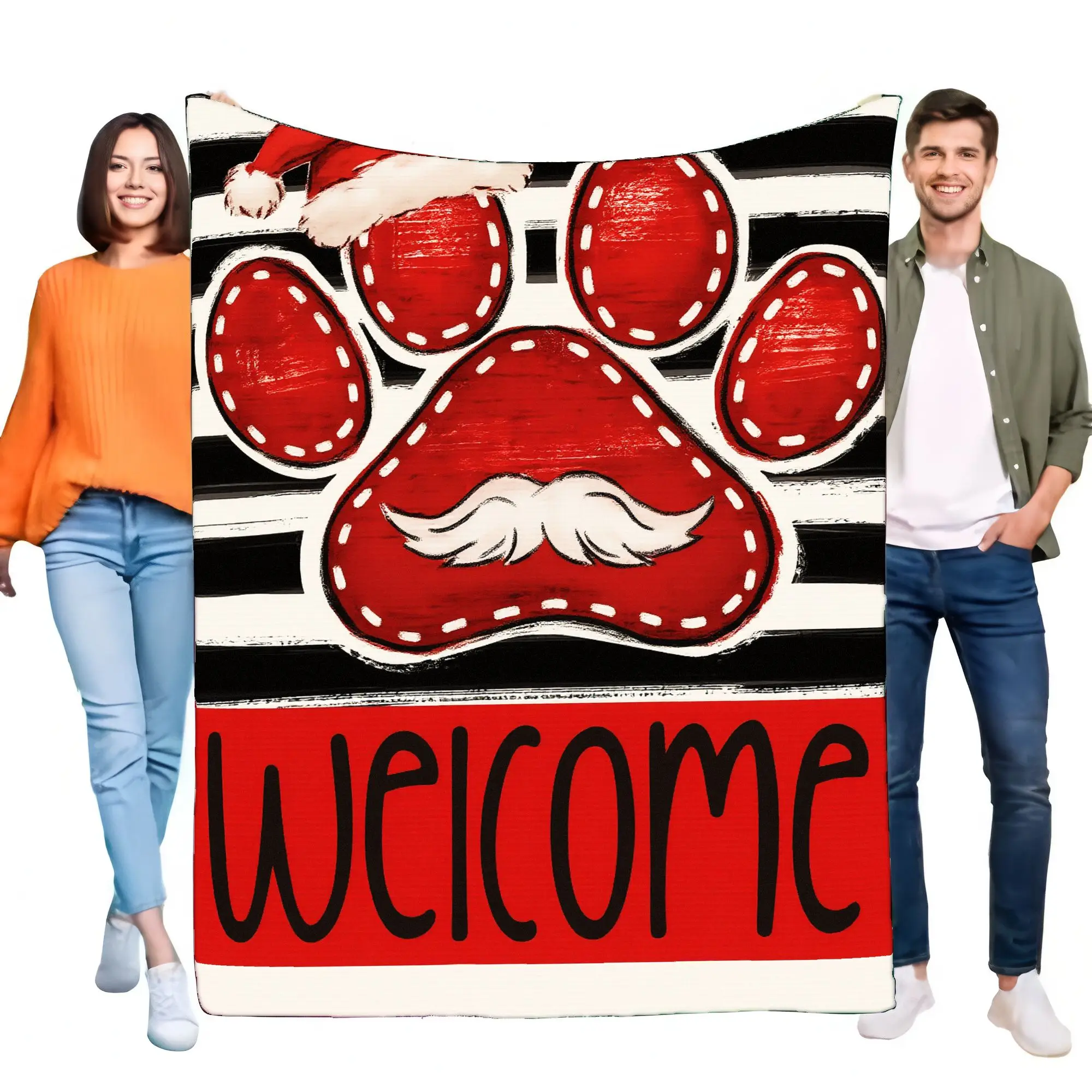 Manta de blanket con estampado de pata bonita, manta suave y acogedora para decoración del hogar, sala de estar