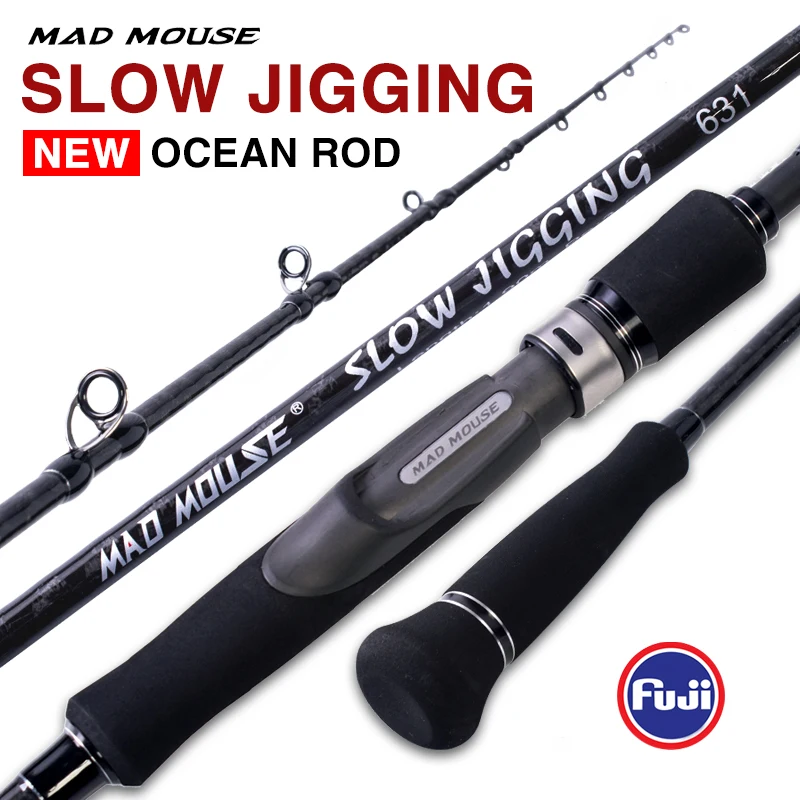 MADMOUSE Japan Full Fuji Parts Slow Jigging Rod 6 "3 Jig Weight 80-350G 15kgs Wysyłka/wędka castingowa Wędka Slatwater