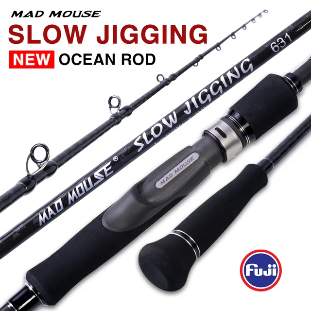 MADMOUSE Japan Full Fuji Parts Slow Jigging Rod 6 "3 Jig Weight 80-350G 15kgs Wysyłka/wędka castingowa Wędka Slatwater