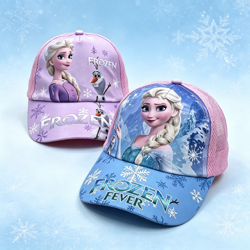1pc Disney Frozen Princess Elsa baseball cap, sun hat, toy cap, flat cap, suitable for outings, parties, and more