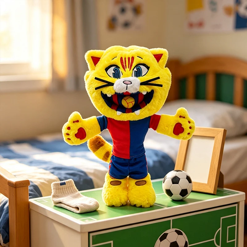 Cartoon Tiger Plush Doll Color Block Sport Outfit Wild Animal Sofa Bedroom Decor Kids Fan Gift Soft Stuffed Toy for Home