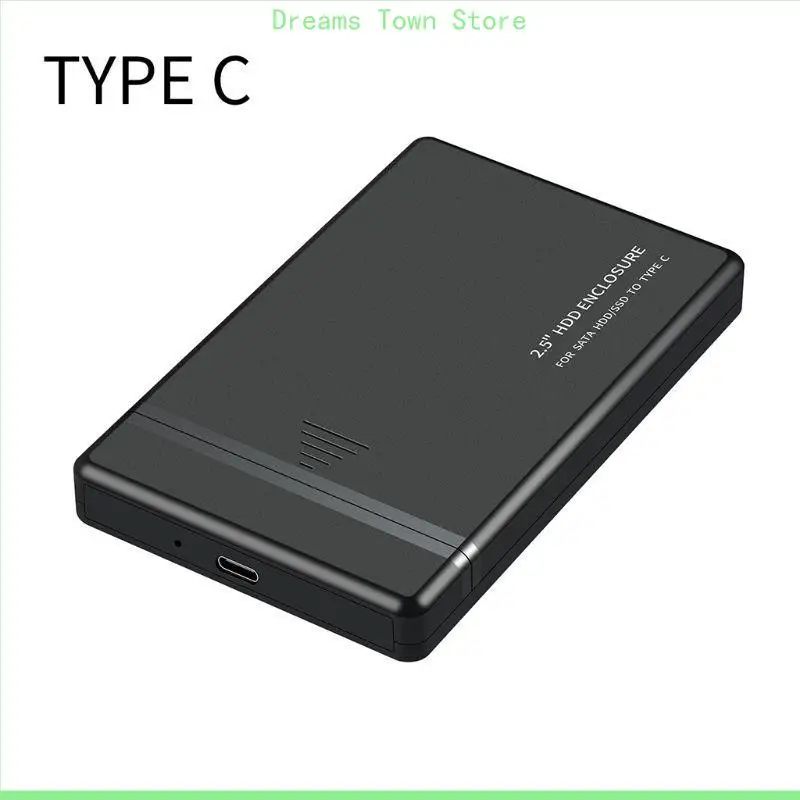 HX6A Type C Hard Drive Disk Enclosure for 2.5" Storage USB 2.0 SSD HDD External