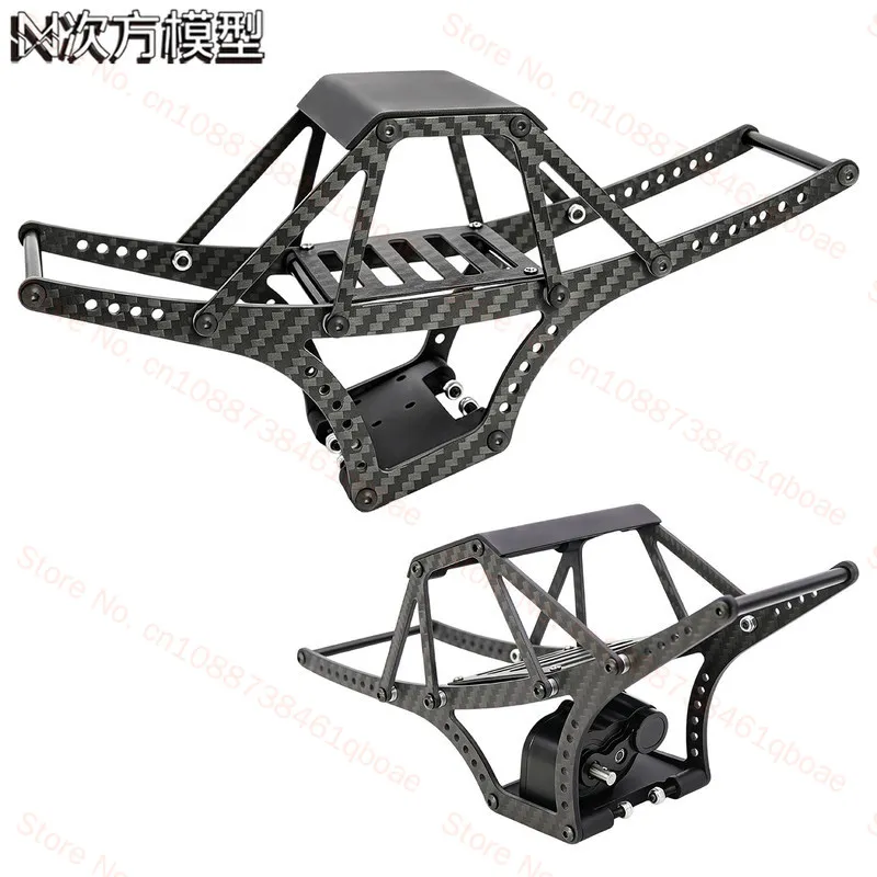 1/10 Remote control climbing off-road vehicle Upgrade accessories LCG carbon fiber frame Wave box pull rod kit DIY modified part