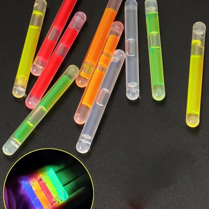 10PCS/Bag Fireflies 4.5*40mm for Fishing Float Fluorescent Lightstick Light Night Rod Lights Tool Bright Dark Colored Glow Stick