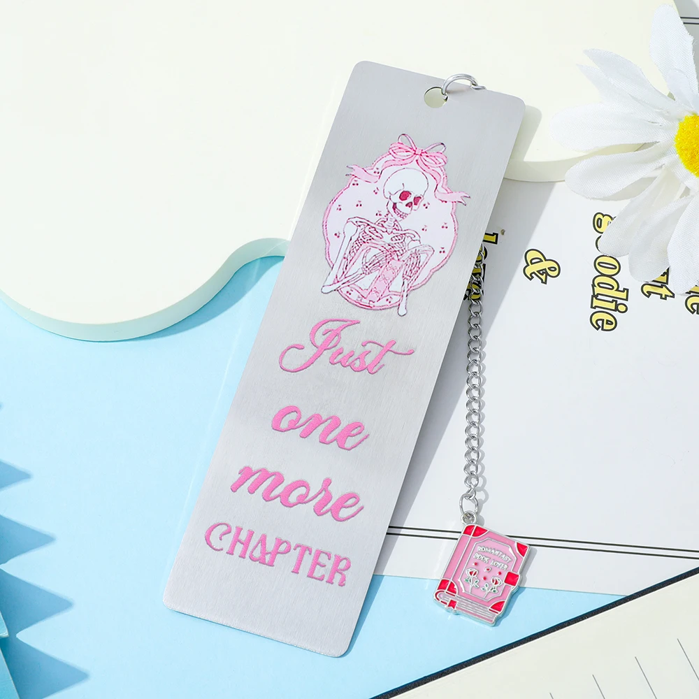 Reading Skulls Stainless Steel Bookmarks Teacher Office Supplies Student Study Stationery Family Birthday Gifts