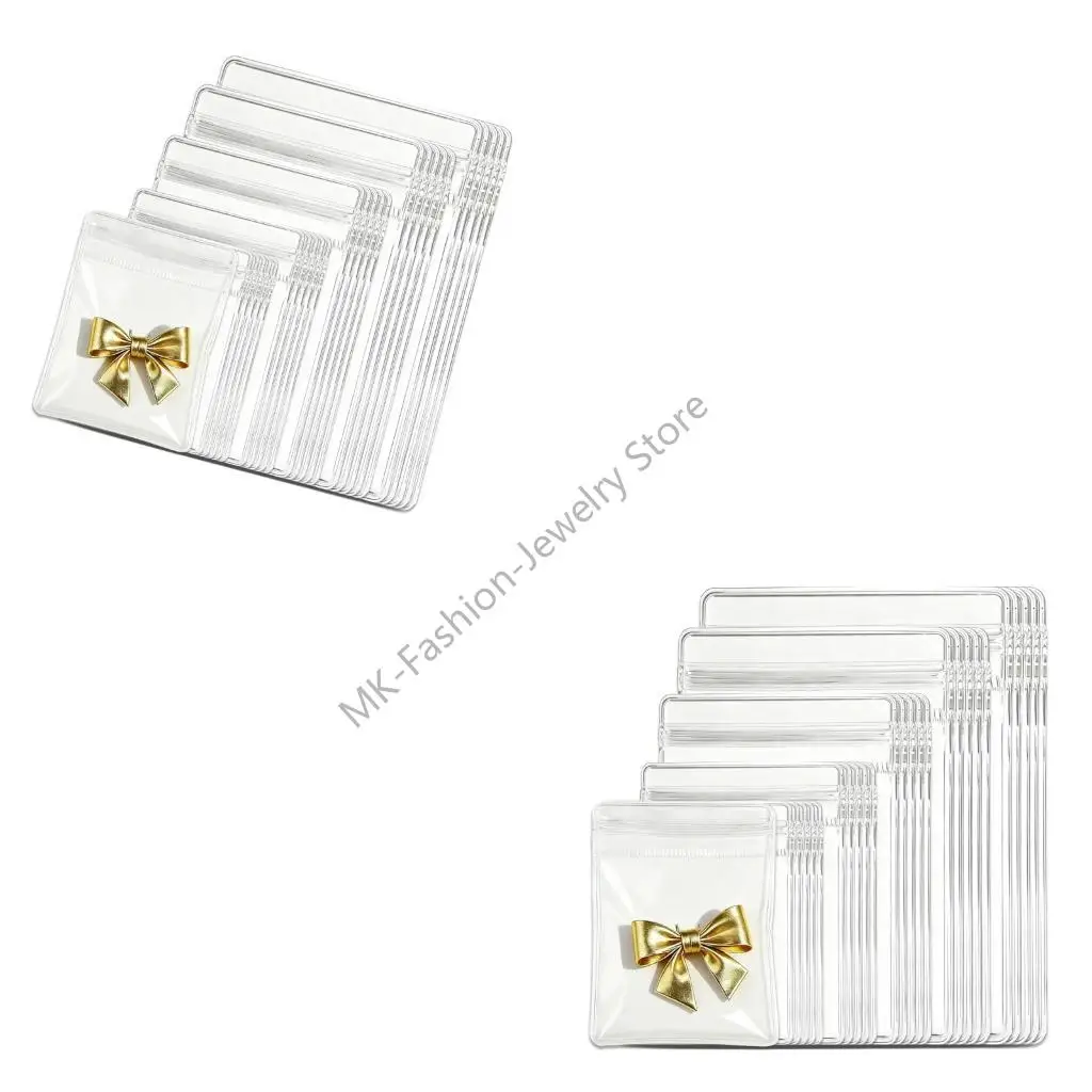 

Q6PF 50 шт. прозрачные закрывающиеся сумки для ювелирных изделий, универсальные сумки на молнии для ювелирных изделий, защитные