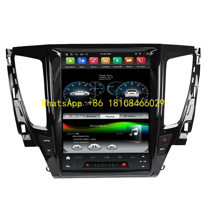 12,1 ''pantalla Vertical 4G + 64GB Tesla Android 9,0 Radio de coche reproductor Multimedia para Mitsubishi Pajero Sport/L200 2018