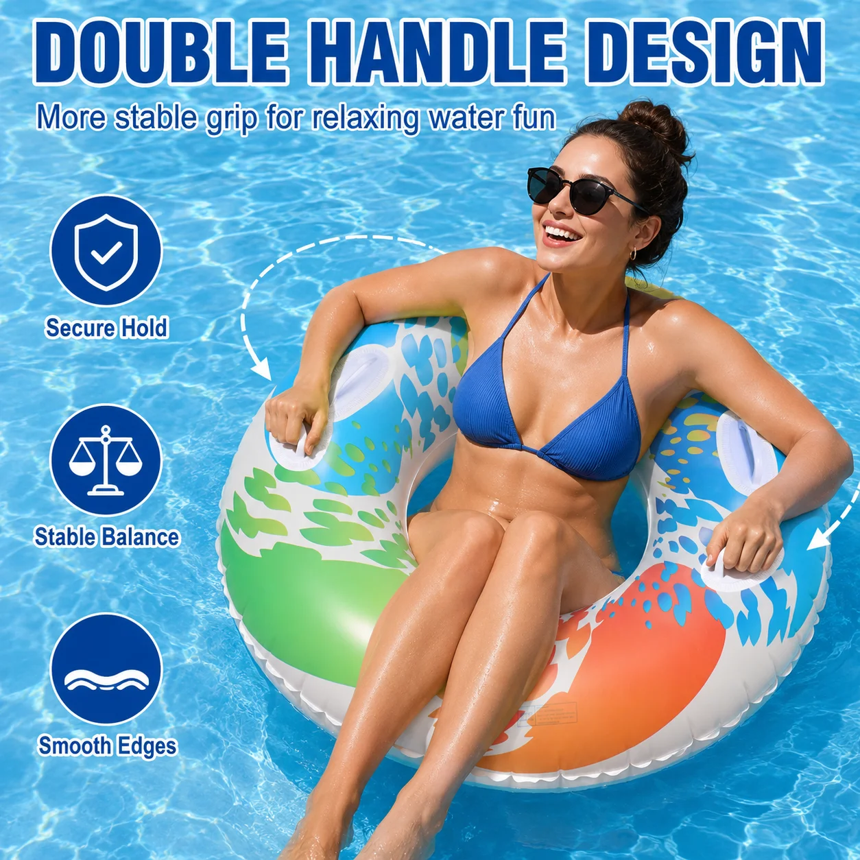 カラースプラッシュインフレータブルウォーターフロートリング、 - Pool Float Ring Inflatable のレビューと価格