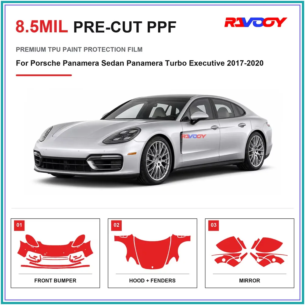 Precut PPF For Porsche Panamera Sedan Turbo Executive 2017-2020 8.5mil TPU Clear Paint Protection Film Self Healing Hydrophobic
