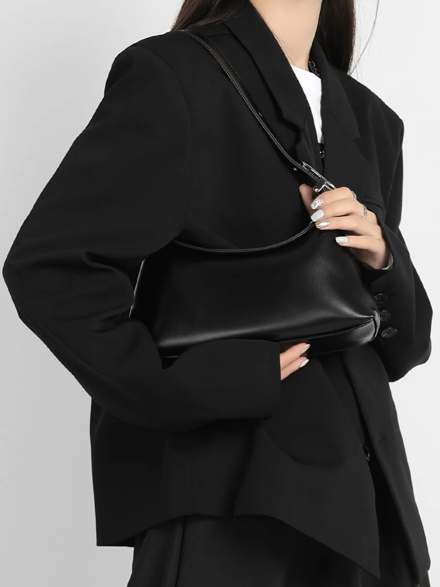 Fashionable Soft Leather Airy Underarm Bag Single Shoulder Crossbody Bag Versatile Handbag Wooden River Card Original Design