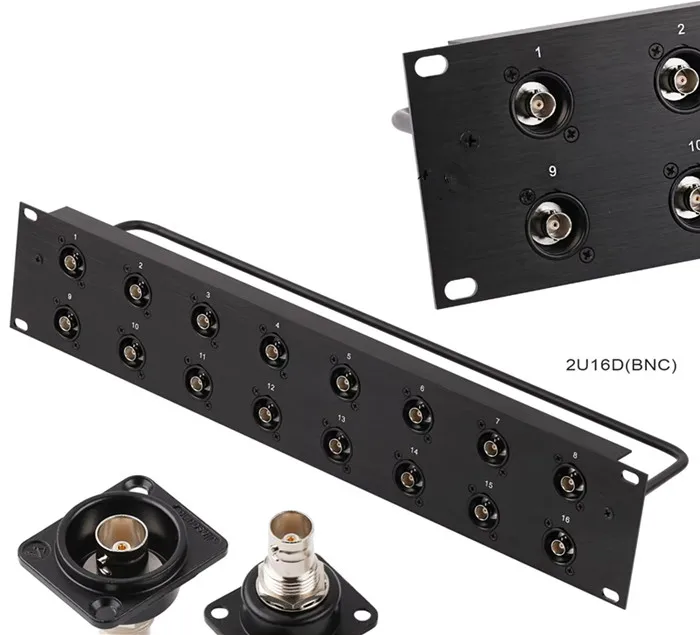 12G-SDI HD-SDI/3G-SDI BNC Patch Panel sound system 2U 16/24/32D BNC 12G 3G SDI BNC Coaxial cabinet panel