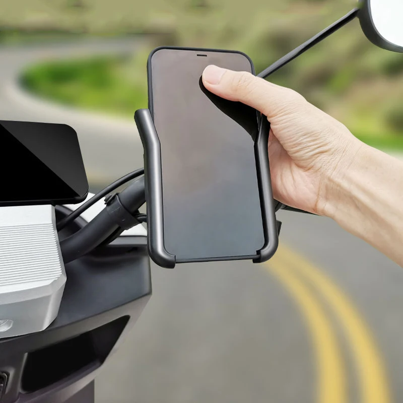 Motorcycle Shockproof Riding Phone Holder Universal Electric Vehicle Scooter Handlebar Cellphone Brackets Rearview Mirror Stand