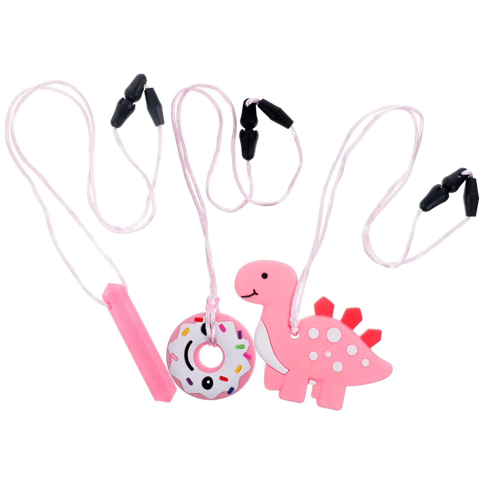 3Pcs Baby Teething Necklace Practical Gift Choice Considerate New Mother Durable Safe Teethers 6-12 Months Baby Toys 0-6 Months