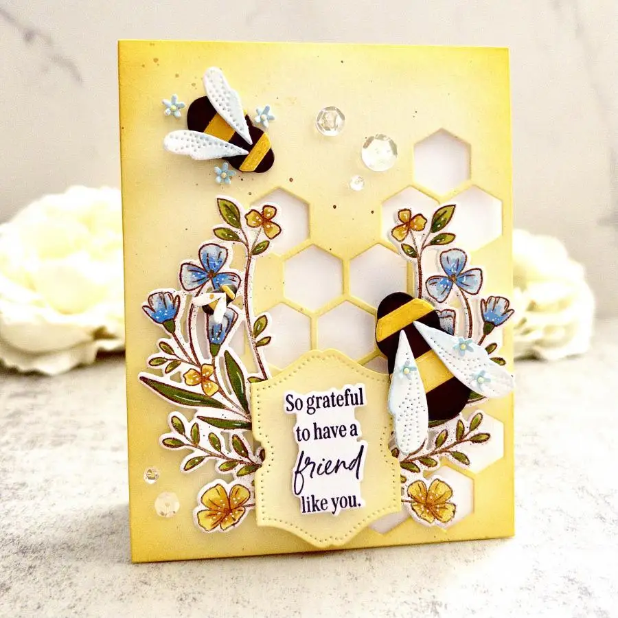 Bumblebee Metal Cutting Dies for DIY Making Card Scrapbook Embossed Paper Album Craft Supplies Template Decoration view 3