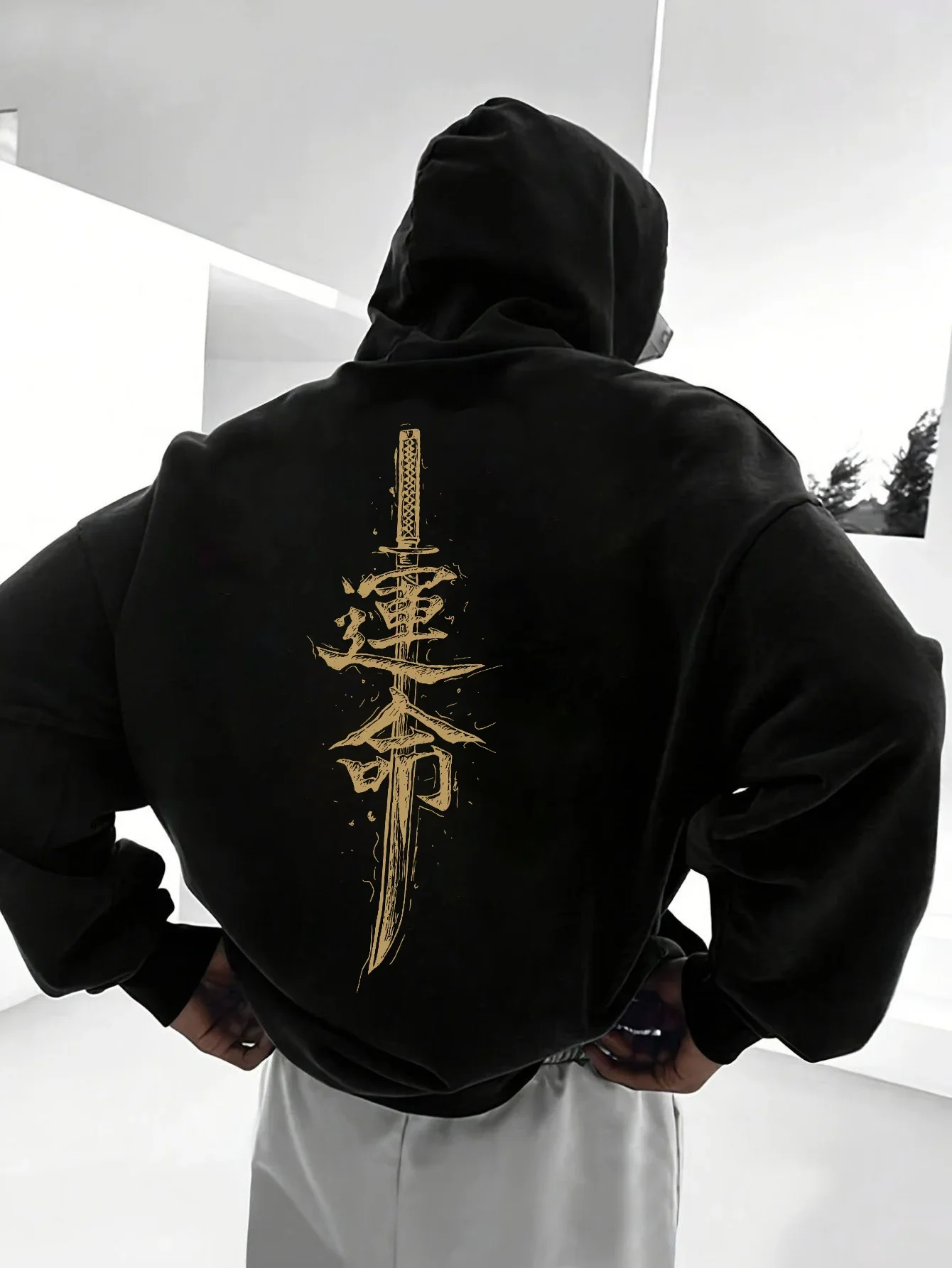 Koreanischer Stil, chinesisches Muster, Kapuzenpullover für Männer und Frauen, Outdoor, Straßentrend, lässiger Sport-Sweatshirt, Frühling, Herbst, Winterkleidung – Detail 4