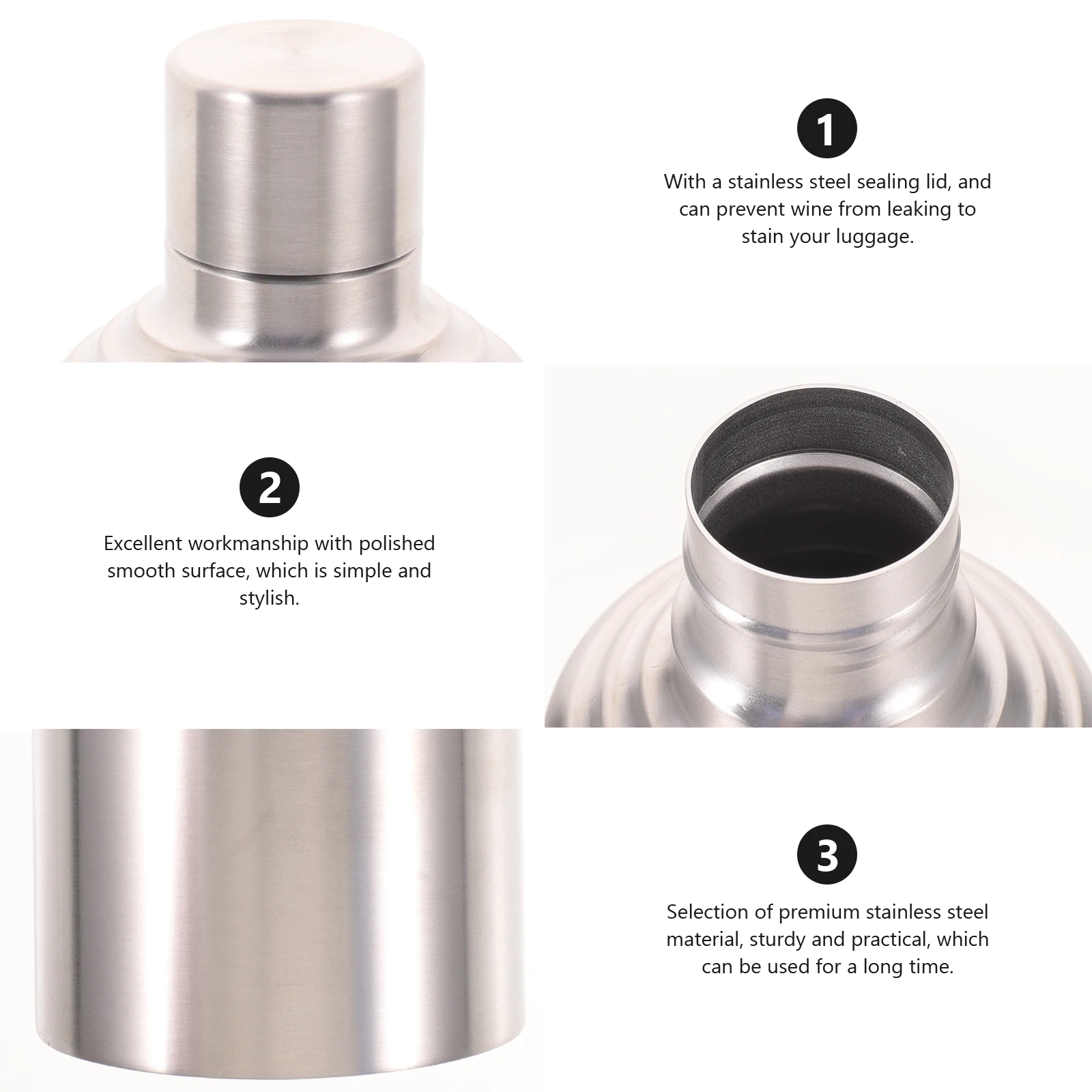 

Stainless Steel Wine Flask Portable Wine Pot Simple Style Outdoor Lightweight Leak-Proof Sealed Storage Bottle Gift For Lovers