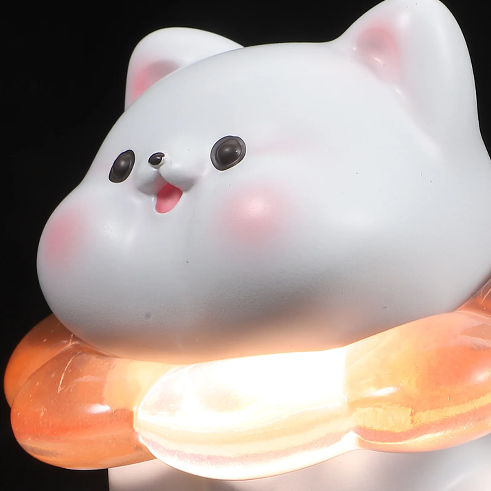 

Cartoon Cat Night Light Resin Material Bedroom Unique Desk Warm Atmosphere Led Easy Maintenance Home Decor Small Night Lamp