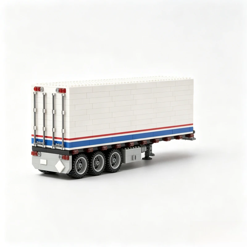 645 PCS Customize Model Team 5580-4 Box Trailer Truck MOC Model Building Blocks DIY Assembly Educational Birthday Christmas Gift