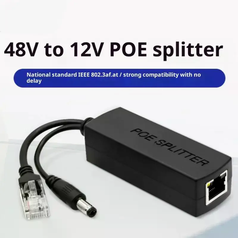 POE Splitter 24V/48V To 12V/5V IEEE 802.3af Output Power Over Ethernet Splitter Adapter Security System (Plug And Play)