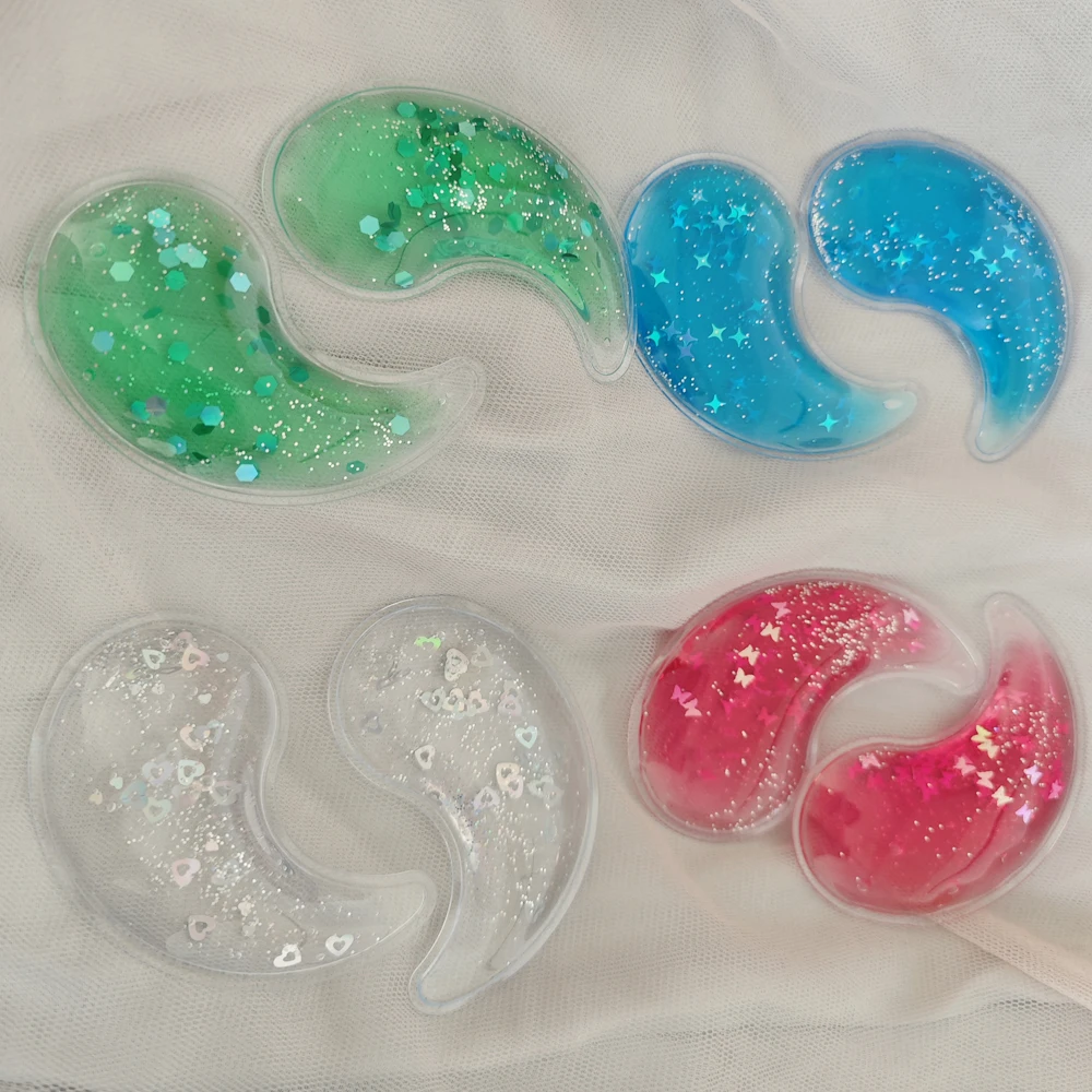 Almofada para os olhos com compressa quente e fria, gel de gelo reutilizável, gel refrescante, almofada para os olhos, inchaço de tensão ocular, círcu