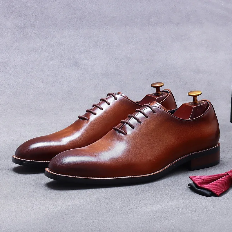 Men's Handmade Genuine Leather Oxford Shoes Laser Carved Business Party Italian Formal 37-46 Size Range New