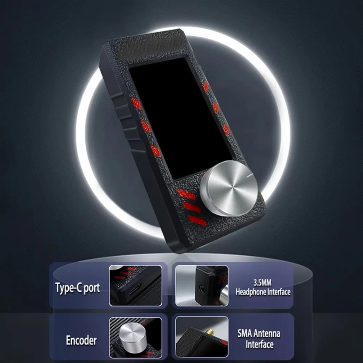 Abnj si4732 rádio de banda completa ats mini pro 0.5-108mhz lsb usb am fm fm/am ESP-32-S3 rádio hf sw mw vhf rádio com antena