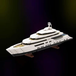 1651pcs Midi-Scale Luxury Yacht White Ship Model Building Blocks MOC Assemble Constructor Aldult Idea Set Bricks Toys Gifts