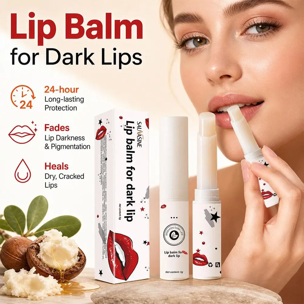 Lip Balm For Dark Lips Vitamin C Brightening Hydrating Natural Pink Tint 24-Hour Moisture Repair Dry Chapped Lips Lip Care
