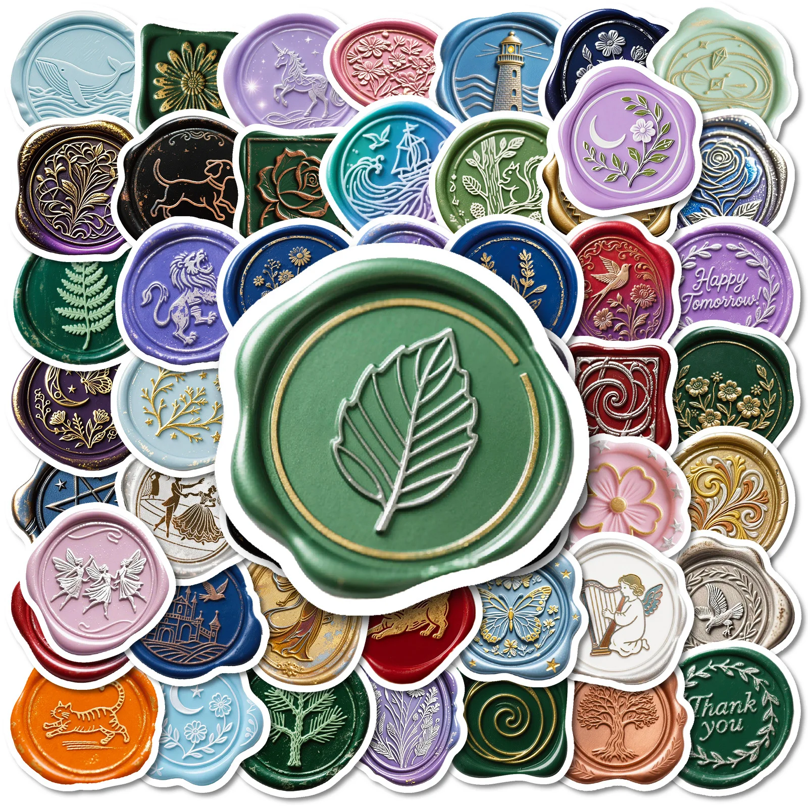 

10/56PCS Wax Seals Stamp Cartoon Graffiti Material Decorative Guitar Mobile Case iPad Laptop Waterproof Stickers Kids Toy