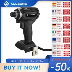 Allsome 21V Elektrische Schroevendraaier 1/4 In. Hex Compact Impact Driver Met 3-Speed Voor 18V Makita Lithium Batterij