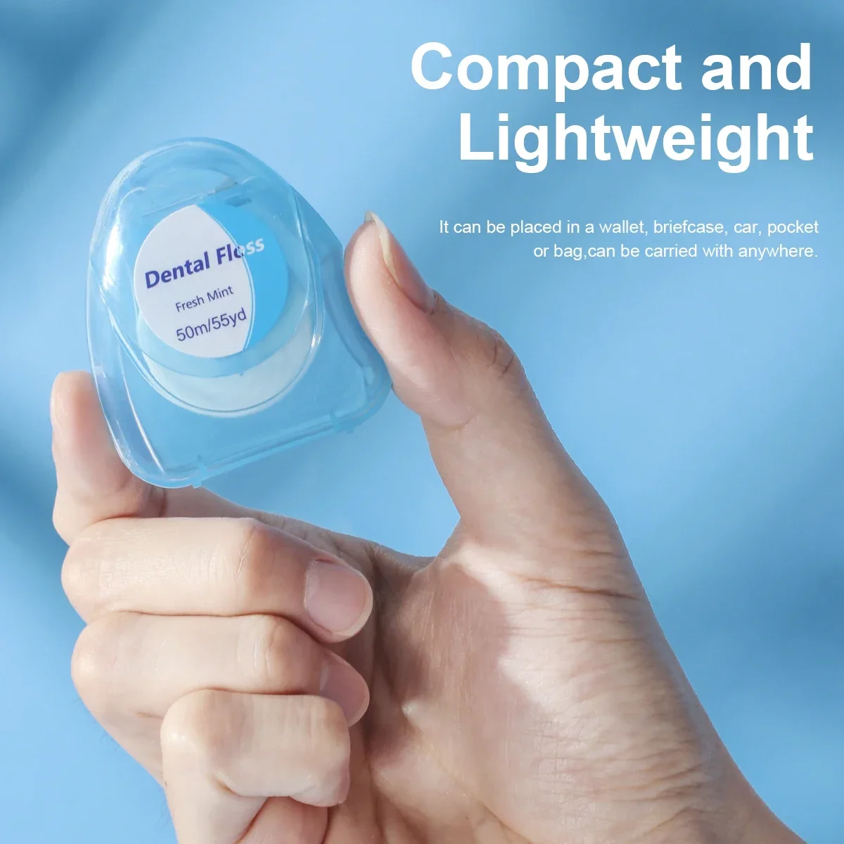 

20PCS/12PCS/6PCS/2PCS dental floss roll - mint flavor, 50 meters/roll - suitable for interdental cleaning and oral care tools