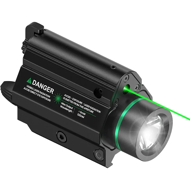 

Richfire Rechargeable LED Flashlight 1000LM with Green Red Laser 2 in 1 Combo Picatinny Rail Mount for Pistol Rifle