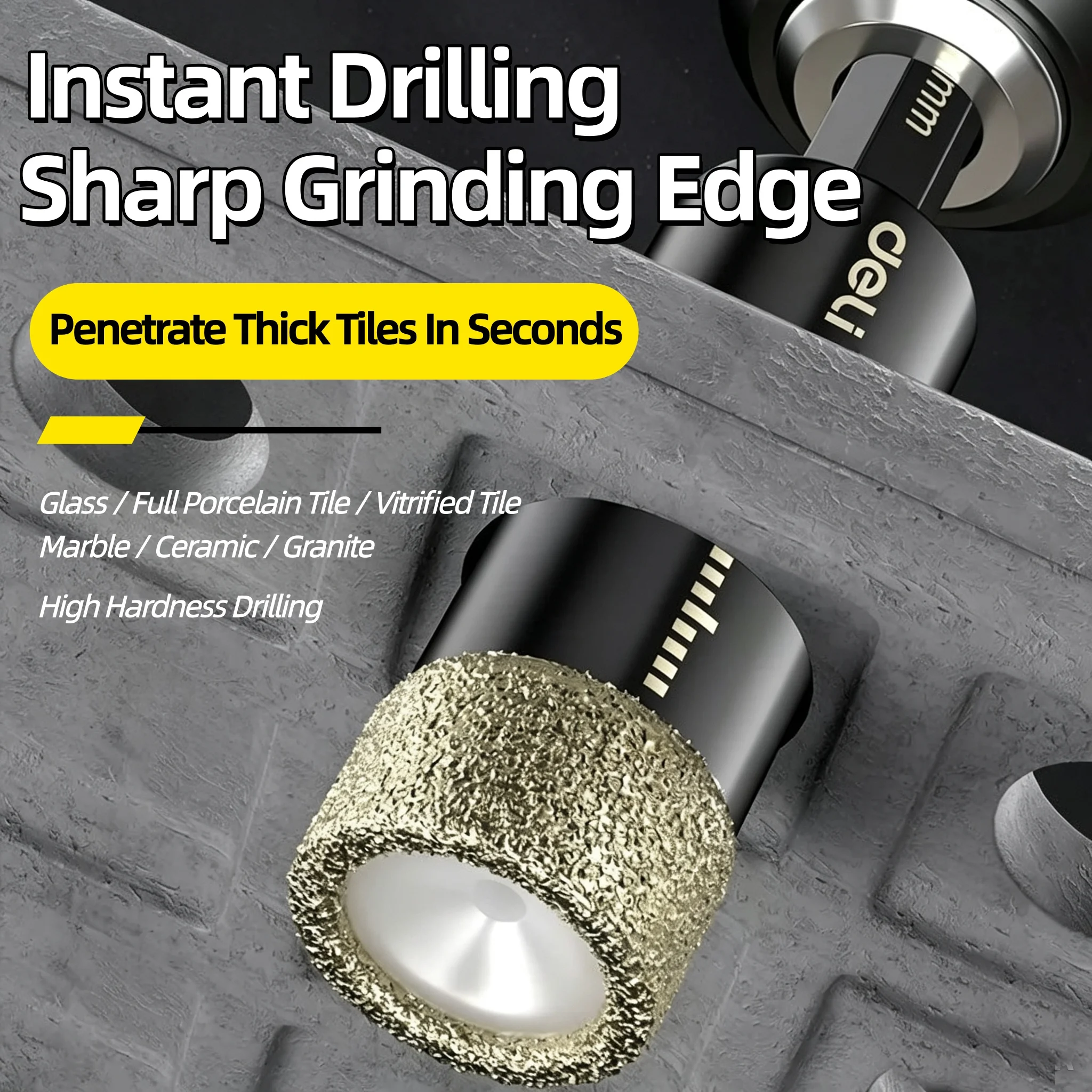 Hex Shank Dry Diamond Hole Saw Cutter Brazed Tile Drill Bit DIY Hand Electric Drill Accessory For Porcelain Marble Granite
