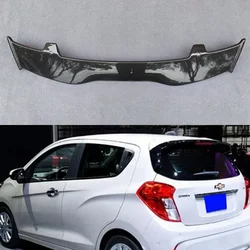 Hatchback Spoiler For Chevrolet Spark Universal Spoiler ABS Plastic Carbon Fiber Look Rear Roof Wing Car Body Kit Accessories