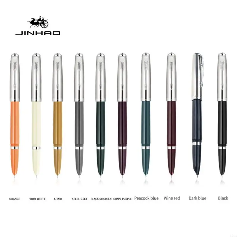 

Jinhao- 86 Silver Clip Fountain Pen 0.38mm Nib Pens Silver Office Supplies School Students Gift