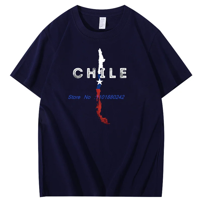 Chilean Map Flag Chile Souvenir T Shirt Summer Fashion Graphic T Shirts Summer New Shirts And T-Shirts Cotton Mens Print T Shirt