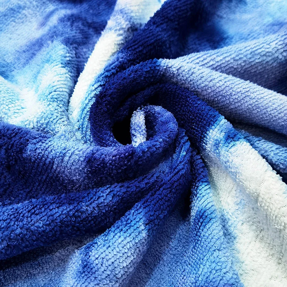 Surf Poncho Towel Microfiber Fabric Water Sports Hooded Robe Quick Dry Microfiber Beach Blanket Tie-Dry for Surfer Swimmer Diver