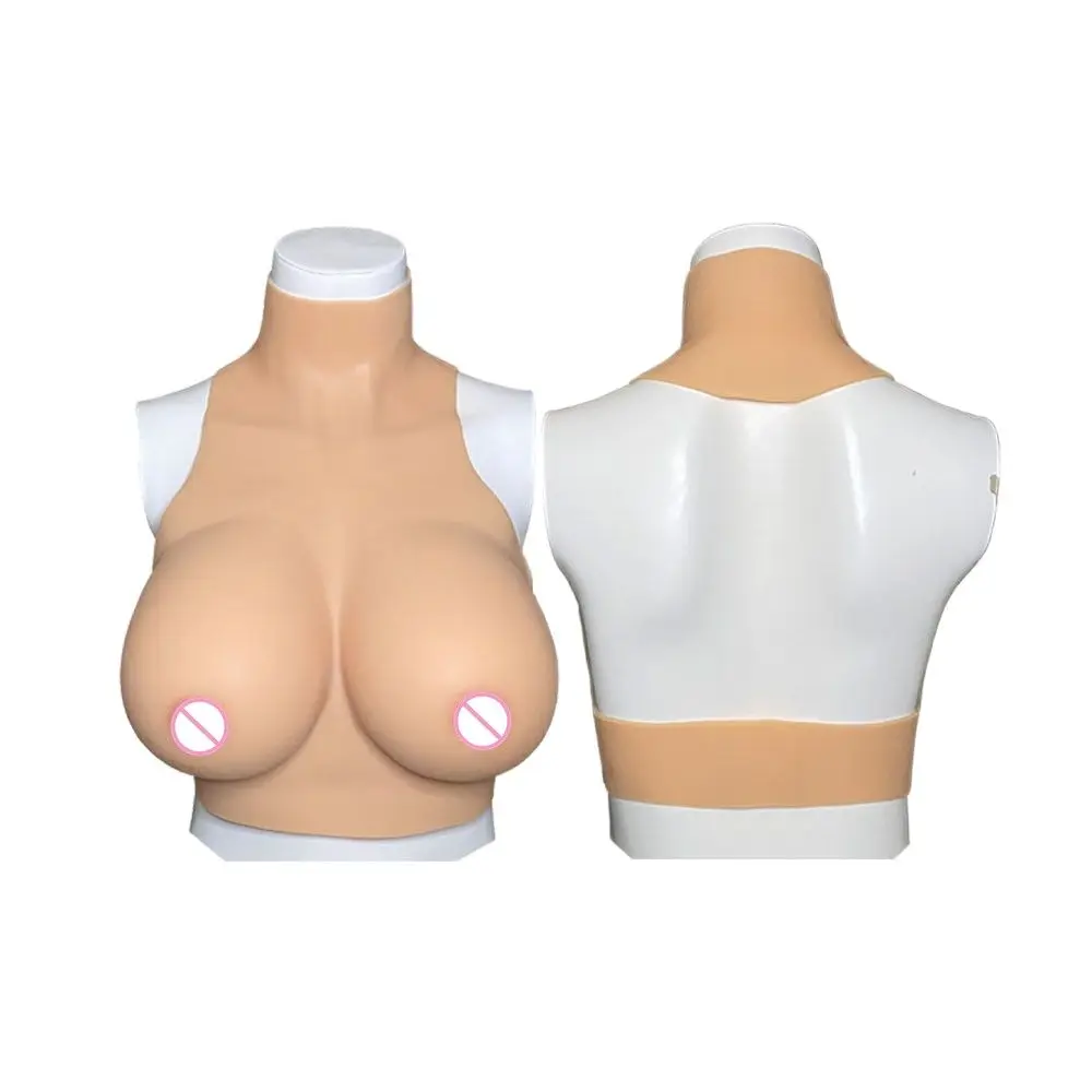 Artificial Huge Fake Boobs Plate Silicone Breast Forms Bodysuit Tits For Shemale Crossdresser Cosplay Transgender Party Props