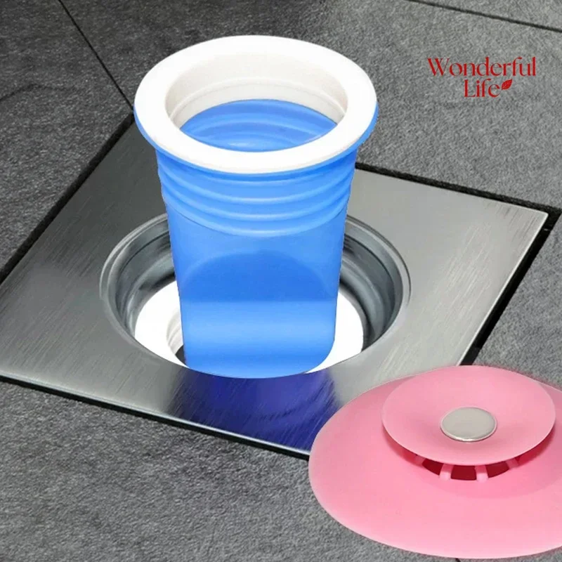 Silicone Floor Drain Anti Odor Sink Floor Drain Backflow Preventer Trap for Pipes Tubes in Toilet Bathroom Kitchen