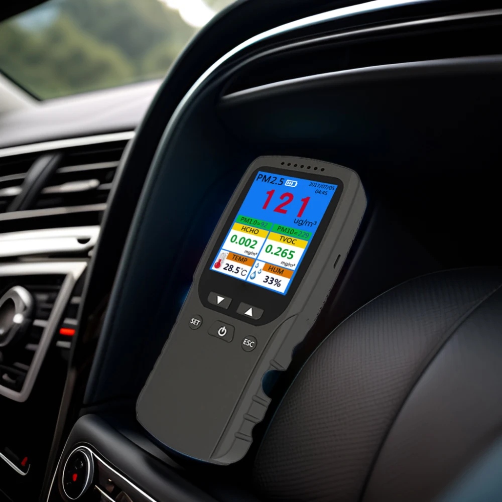 Dienmern DM106A PM2.5/TVOC/HCHO/miernik temperatury/wilgotności przenośne powietrze jakości czujnik Tester z wyświetlaczem LCD, gorąca sprzedaż