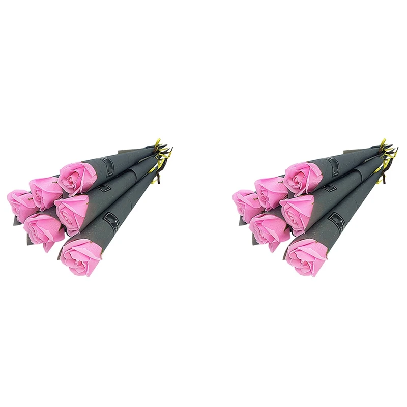 Flor de jabón rosa de simulación coreana, regalo de San Valentín, rosas de jabón artificiales individuales, 20 piezas, 2